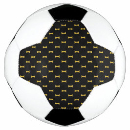 Balón De Fútbol Solid Black with Metallic Gold Mark Style