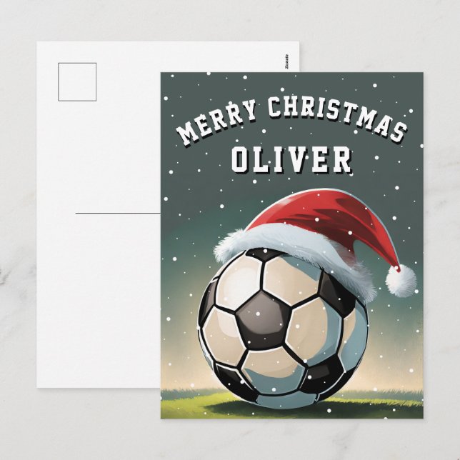 Balón de Fútbol Sombrero de Santa Feliz Navidad  (Anverso / Reverso)