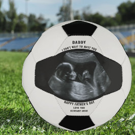Balón De Fútbol Sonograma Foto de embarazo Blanco negro personaliz