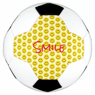 Balón De Fútbol Sonrisa Amarillo Rojo Negro Blanco Feliz Foco Depo