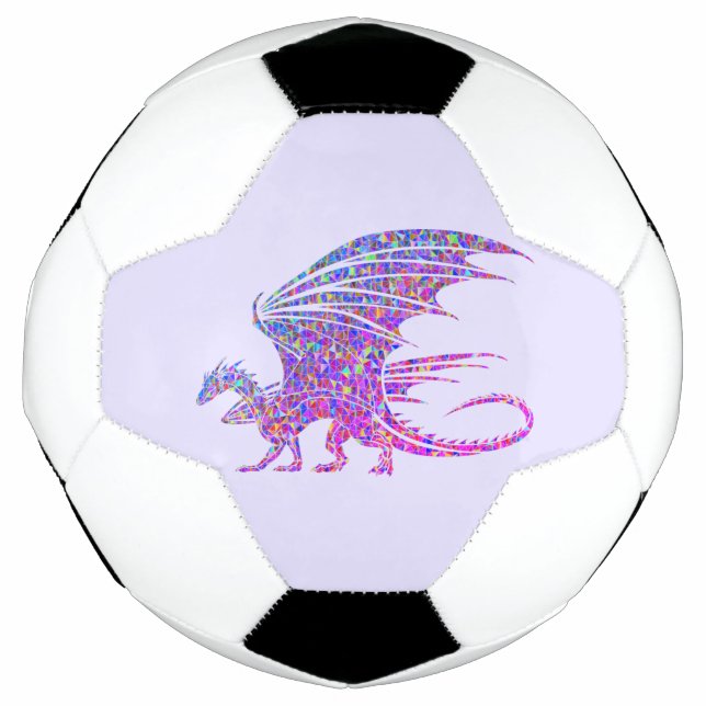Balón De Fútbol Sorprendente Dragón Mosaico Púrpura (Anverso)