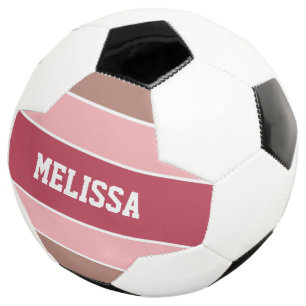 Balón De Fútbol Stripes Patrón nombre personalizado bola de fútbol