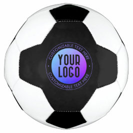 Balón De Fútbol Su logotipo y degradado moderno de color azul y vi