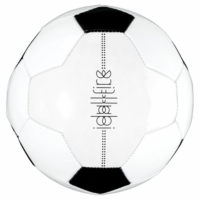 Balón De Fútbol Su nombre como glifos alienígenas blanco único (Anverso)