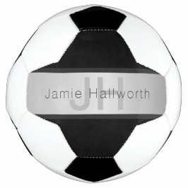 Balón De Fútbol Su nombre y su monograma | Grays and Faux Silver L