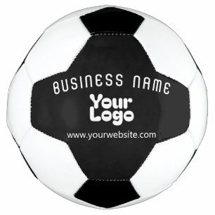 Balón De Fútbol Subir logotipo retro-moderno negro y blanco (edita
