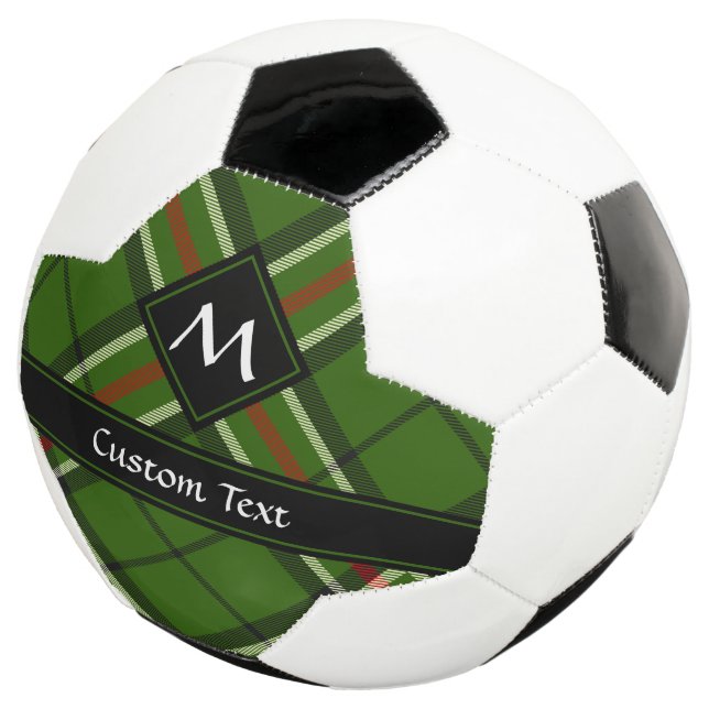 Balón De Fútbol Tartán verde, negro, rojo y blanco (Tres cuartos)