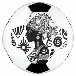 Balón De Fútbol Tatuaje tribal de retrato Chica africano