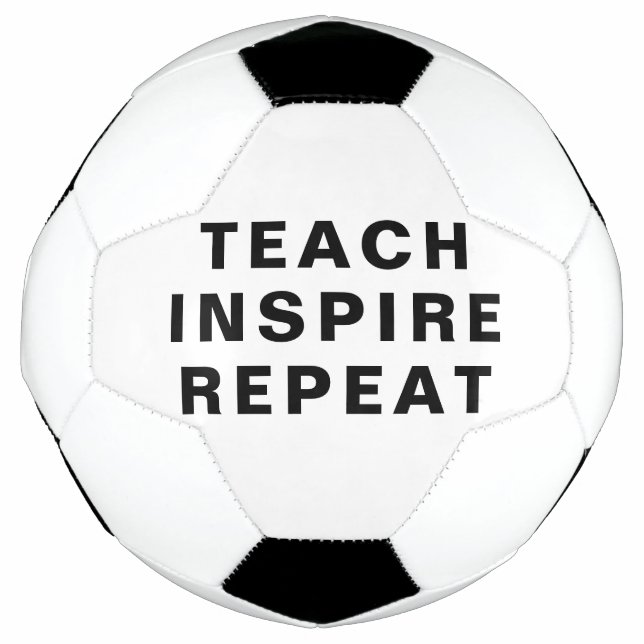 Balón De Fútbol Teach Inspire Repeat Motivational Design (Anverso)