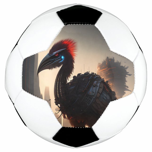 Balón De Fútbol "Techno-Feathers: The Futuristic Emu Robot" (Anverso)