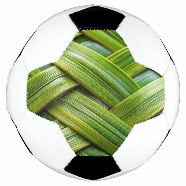 Balón De Fútbol Tejido de bambú fresco verde (Anverso)
