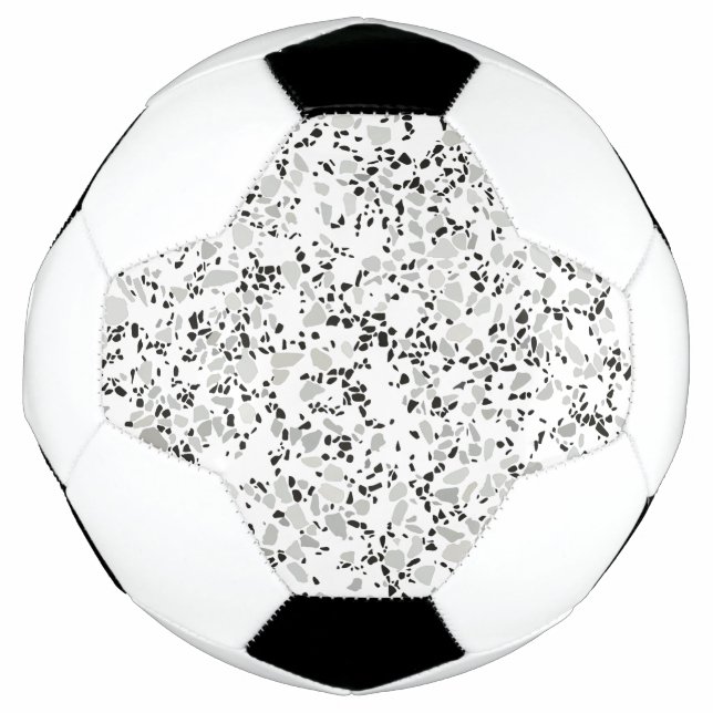 Balón De Fútbol Terrazzo blanco moderno (Anverso)