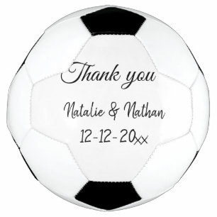 Balón De Fútbol texto de fecha de nombre de pareja de agradecimien
