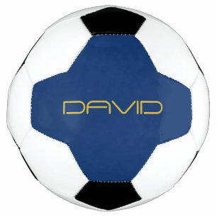Balón De Fútbol Texto elegante editable Oro y azul marino