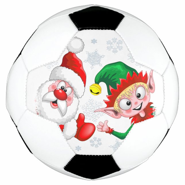 Balón De Fútbol Thumbup de caracteres de Navidades de Santa y Elf (Anverso)