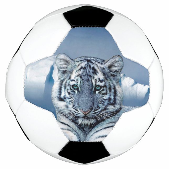 Balón De Fútbol Tigre blanco azul (Anverso)