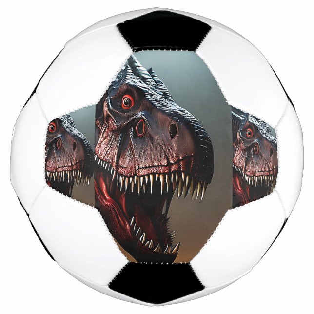 Balón De Fútbol Tirrannosauro Rex Scary Face, Soccerball (Anverso)
