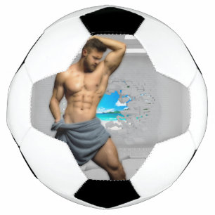 Balón De Fútbol Toalla de hombre de SlipperyJoe's pared de ladrill