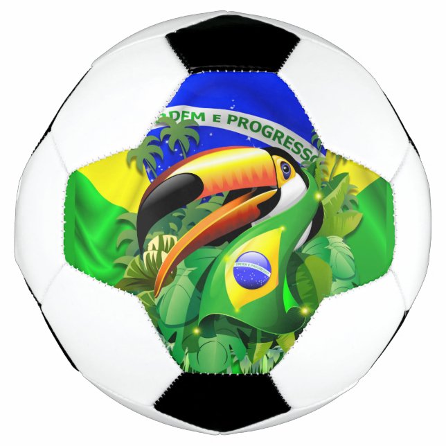 Balón De Fútbol Toco Toucan con bandera de Brasil (Anverso)
