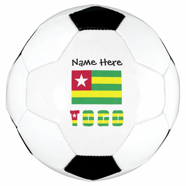 Balón De Fútbol Togo y la bandera togolesa personalizada (Anverso)
