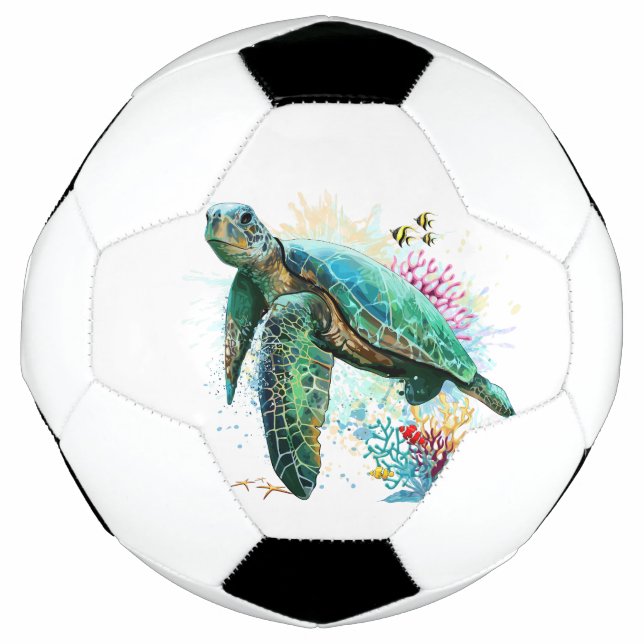 Balón De Fútbol Tortuga marina bajo el agua Estilo (Anverso)