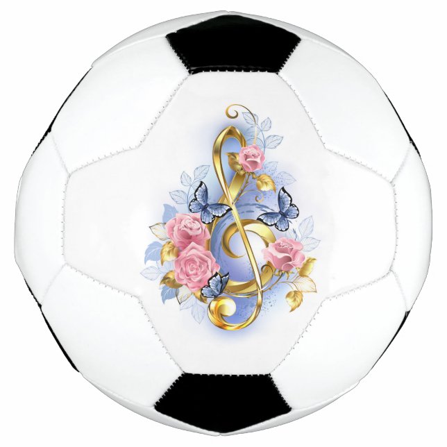 Balón De Fútbol Treble arrecife con rosas rosas rosas rosas (Anverso)
