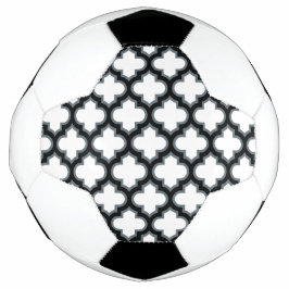 Balón De Fútbol Trébol blanco y negro, Entramado, Quatrefoil