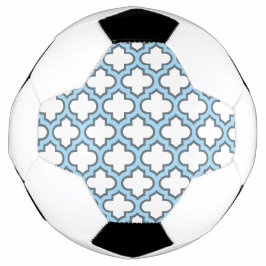 Balón De Fútbol Trellis azul blanco y bebé, Entramado, Quatrefoil