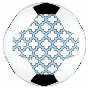 Balón De Fútbol Trellis azul blanco y bebé, Entramado, Quatrefoil