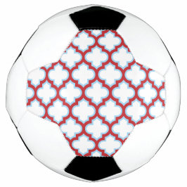 Balón De Fútbol Trellis blanca y roja, Entramado, Quatrefoil