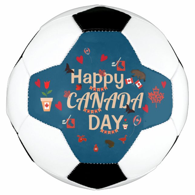 Balón De Fútbol Trendy Happy Canada Day (Anverso)