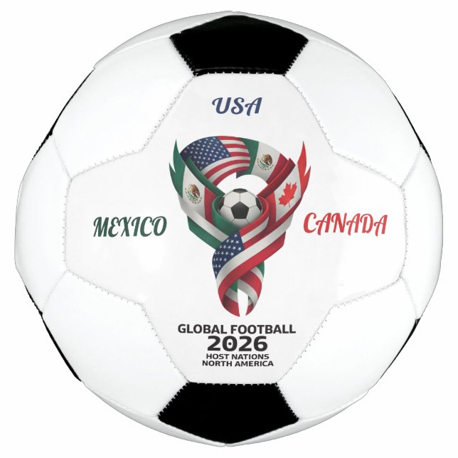 Balón De Fútbol Tri-Nation Soccer Ball | Mexico USA Canada | 2026  (Anverso)