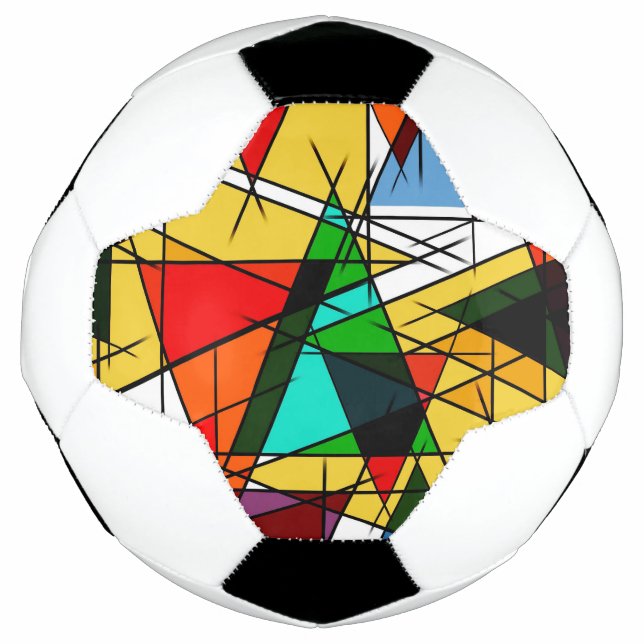 Balón De Fútbol Triángulo moderno geométrico colorido  (Anverso)