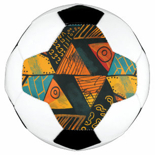 Balón De Fútbol Triángulos de colores vivos con patrones tribales