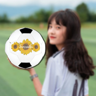 Balón De Fútbol trío de girasol - añadir nombre