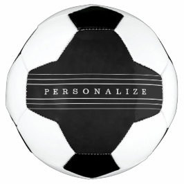 Balón De Fútbol Tu Texto Personalizado & Rayas Modernas | Negro &