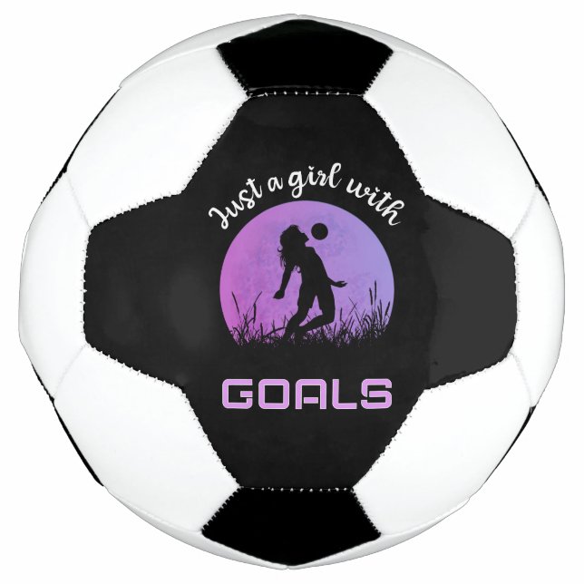 Balón De Fútbol Un chica con goles y un bello fútbol (Anverso)