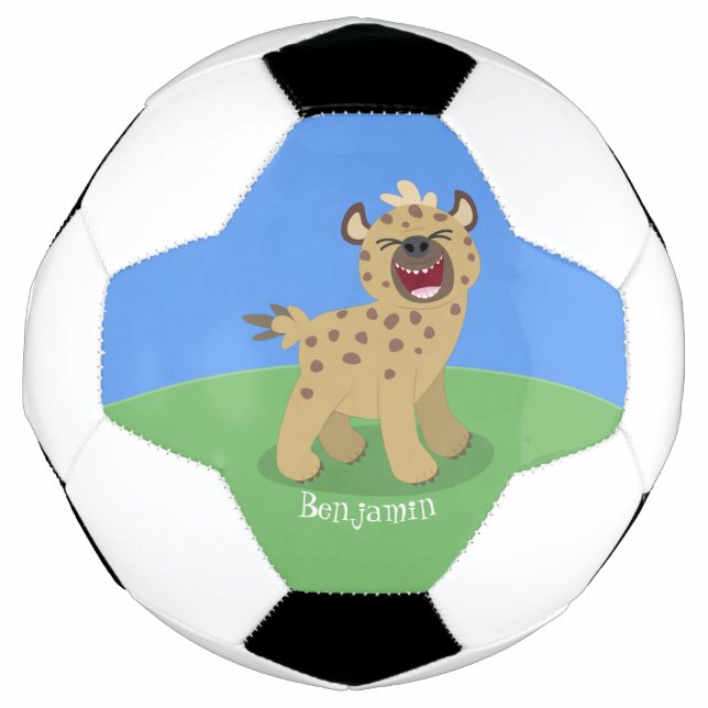 Balón De Fútbol Una chiflada hiena riéndose del ilustracion person (Anverso)