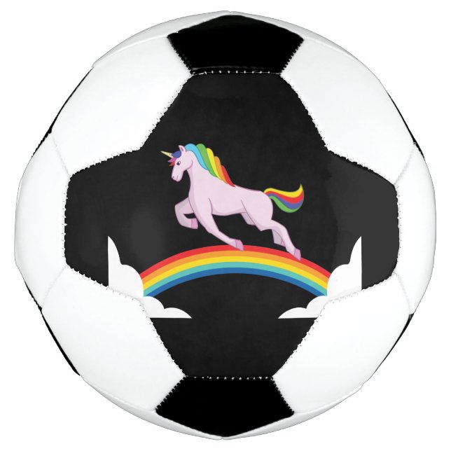 Balón De Fútbol Unicornio con arco iris (Anverso)