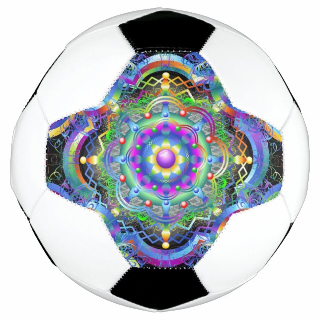 Balón De Fútbol Universo Mandala Colores Psicodélicos (Anverso)