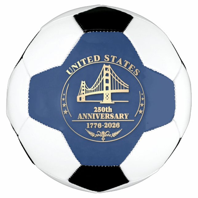 Balón De Fútbol USA 250th Anniversary Golden Gate Gold design  (Anverso)