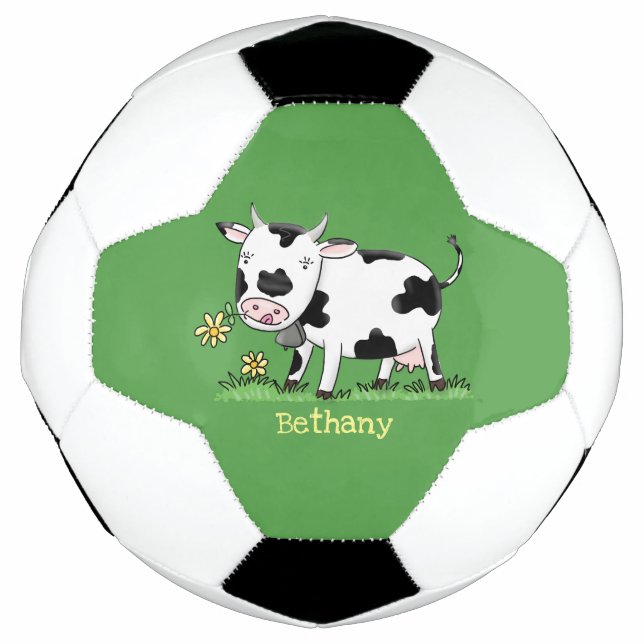 Balón De Fútbol Vaca corta en ilustracion personalizado de campo v (Anverso)