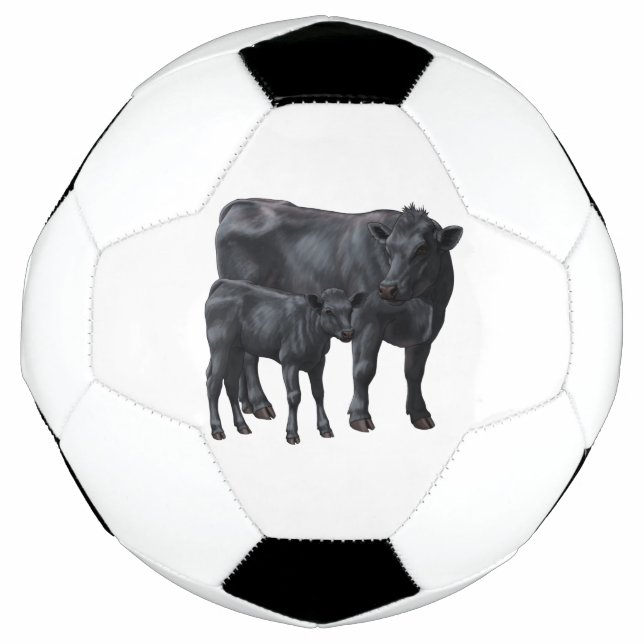 Balón De Fútbol Vaca negra de ángulos y ternera (Anverso)