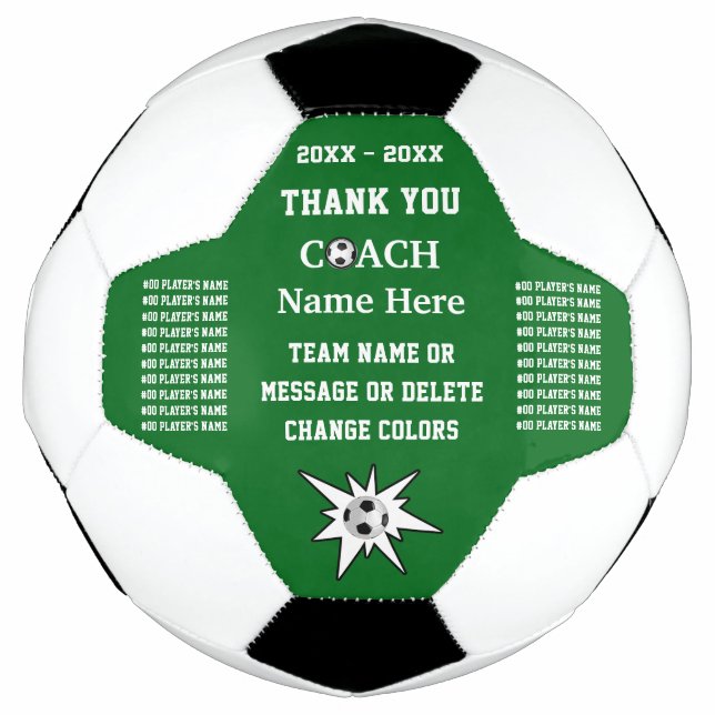 Balón De Fútbol Verde y blanco, regalos de entrenador de fútbol gr (Anverso)