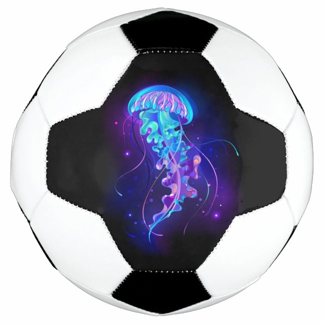 Balón De Fútbol Vibrante color Glustre medusas (Anverso)