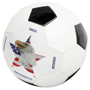 Balón De Fútbol Vigilante águila calva, la bandera estadounidense,