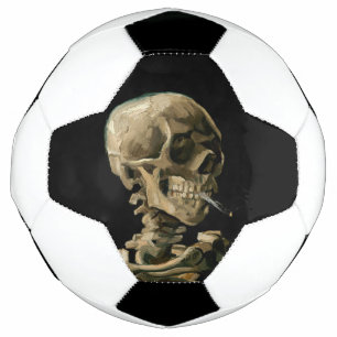 Balón De Fútbol Vincent van Gogh - Calavera con cigarrillo en llam