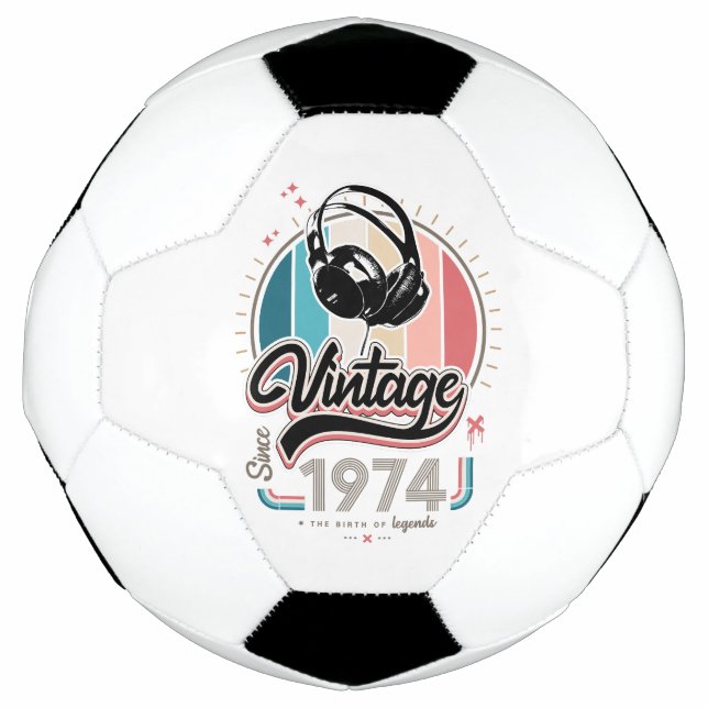Balón De Fútbol Vintage desde audífonos de 1974 (Anverso)