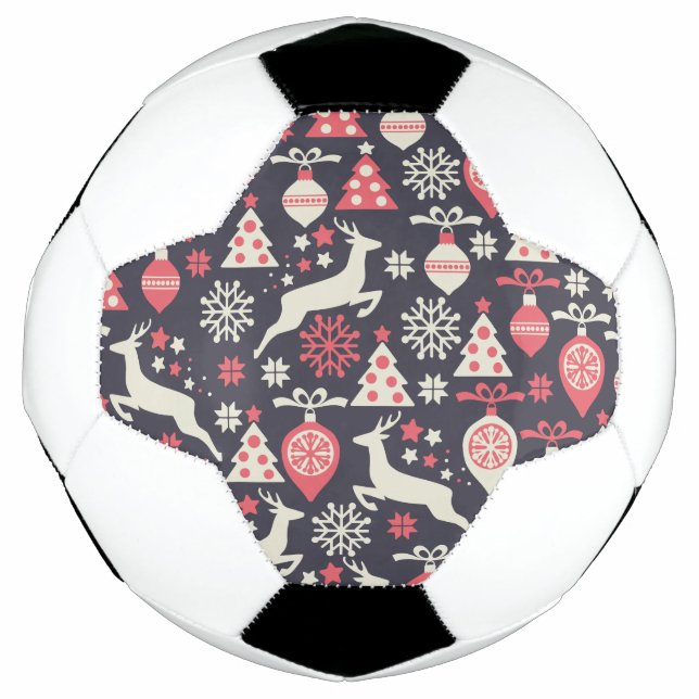Balón De Fútbol Vintage Retro Navidad vacaciones (Anverso)