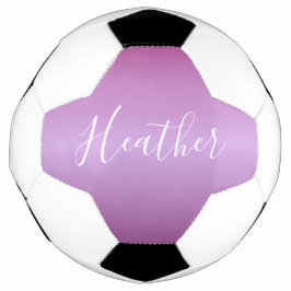 Balón De Fútbol Violeta Púrpura y Escritura Blanca Personalizada